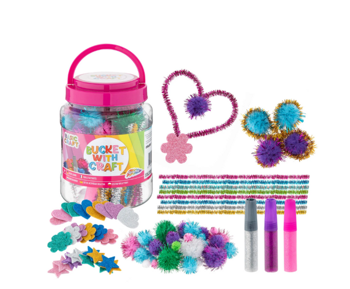 Baril D Activités Créatives Rose 3 Ans Ensemble Outils Pièces Matériaux Colorés