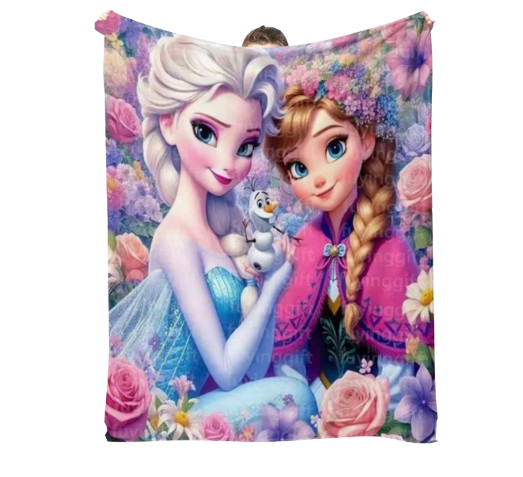 Couverture Flanelle Enfants – Elsa et Anna Haute Définition