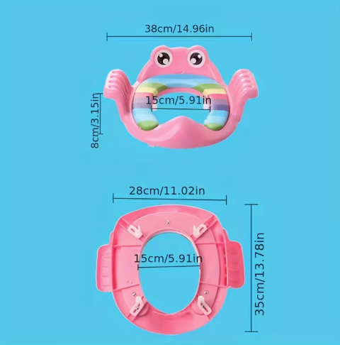 Ensemble d’Accessoires de Salle de Bain pour Enfants – Siège de Toilettes Mignon Garçon – Rose