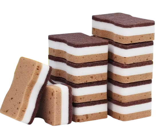 Éponges de Nettoyage de L'algue de Mer À Trois Couches,lot de 5