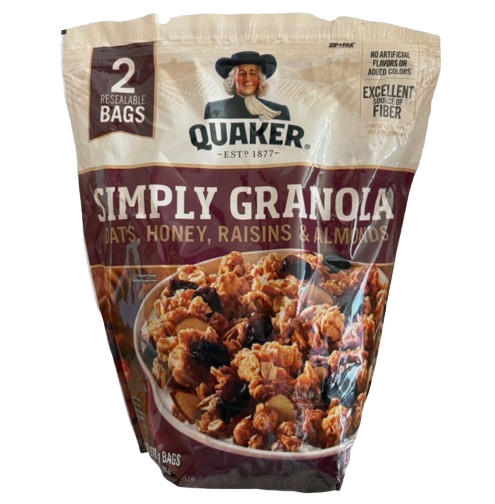 Quaker- Granola Simply à base d'avoine, miel, raisins secs et amandes 1.95KG
