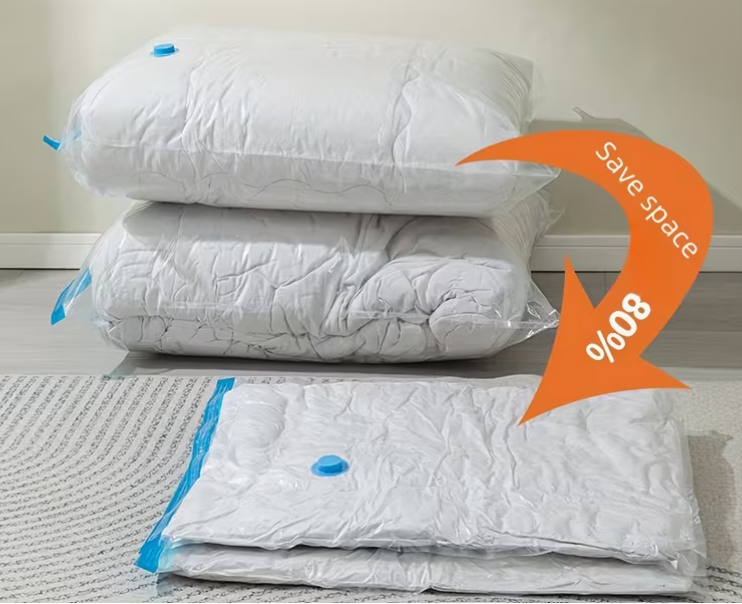 Sac de Rangement Sous Vide Cube Géant , 2 pcs  – Vêtements & Literie – Gain de Place 80%
