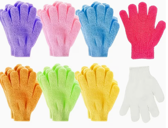 GANTS EXFOLIANTS  – Peau Douce & Lumineuse - Lot de 6