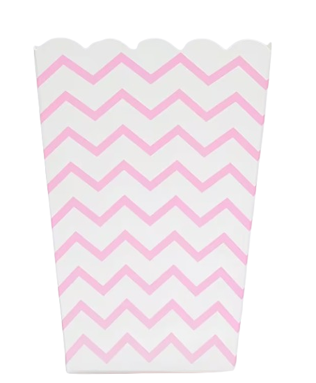 Boites de pop corn 20 pcs rose et blanc