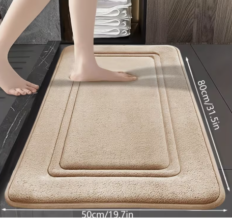 tapis de bain à séchage rapide en mousse Antidérapant, lavable en machine, pour salle de bain