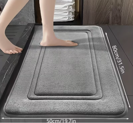 tapis de bain à séchage rapide en mousse Antidérapant, lavable en machine, pour salle de bain