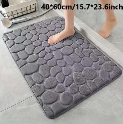 Tapis -Dérapant à Motif Galets pour Salle de Bain