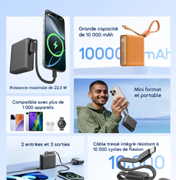 ORAIMO - Power Bank L11 OPB-7103 C, bleu