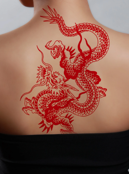 Tatouage Temporaire - Motif Dragon Rouge