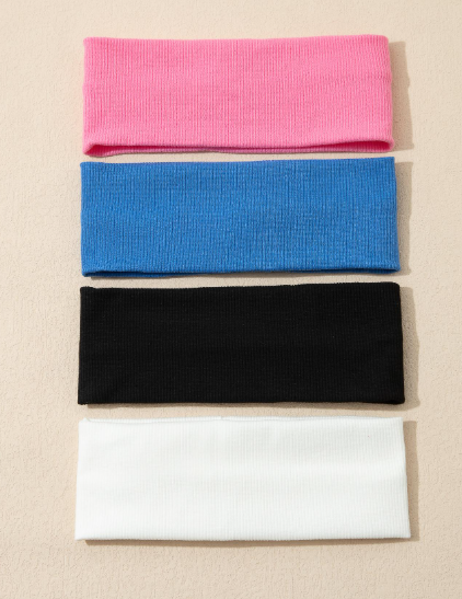 4 pièces bandeaux de sport couleur unie