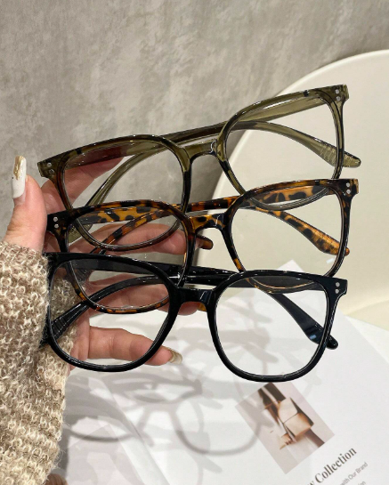 Lot de 3 Paires de Lunettes Géométriques en Plastique – Style Y2K Femme