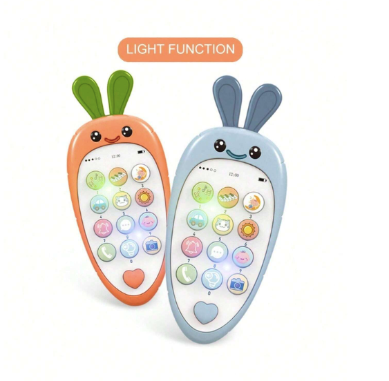 Téléphone-jouet carotte pour bébé – Éducatif avec son et lumières