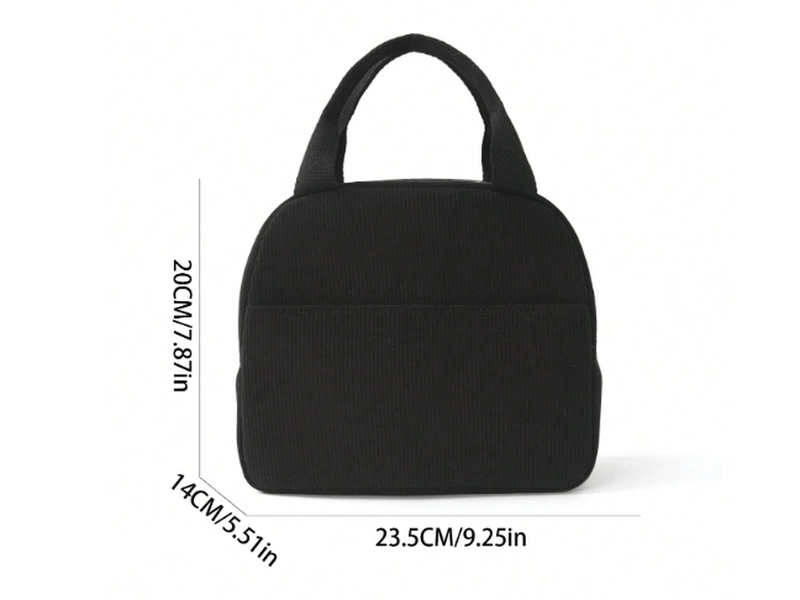 Sac repas isotherme en velours côtelé – Lunch bag simple unisexe