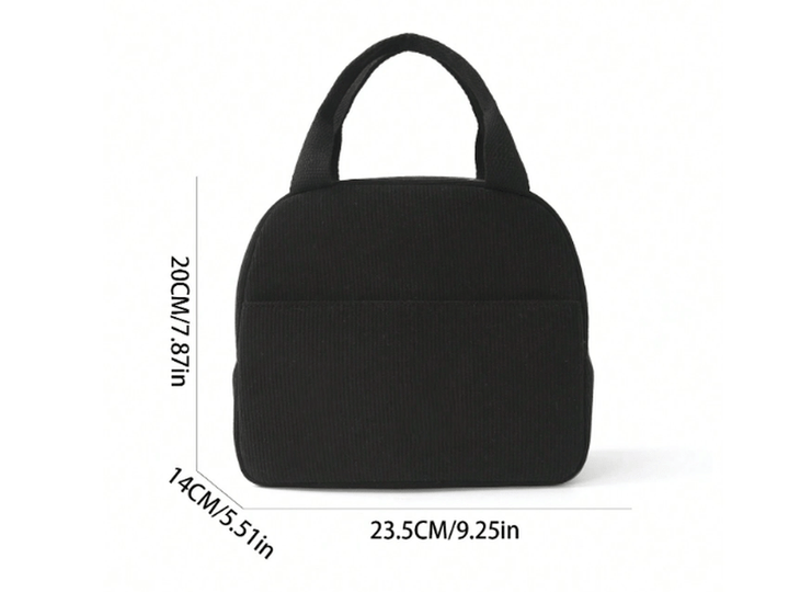Sac repas isotherme en velours côtelé – Lunch bag simple unisexe