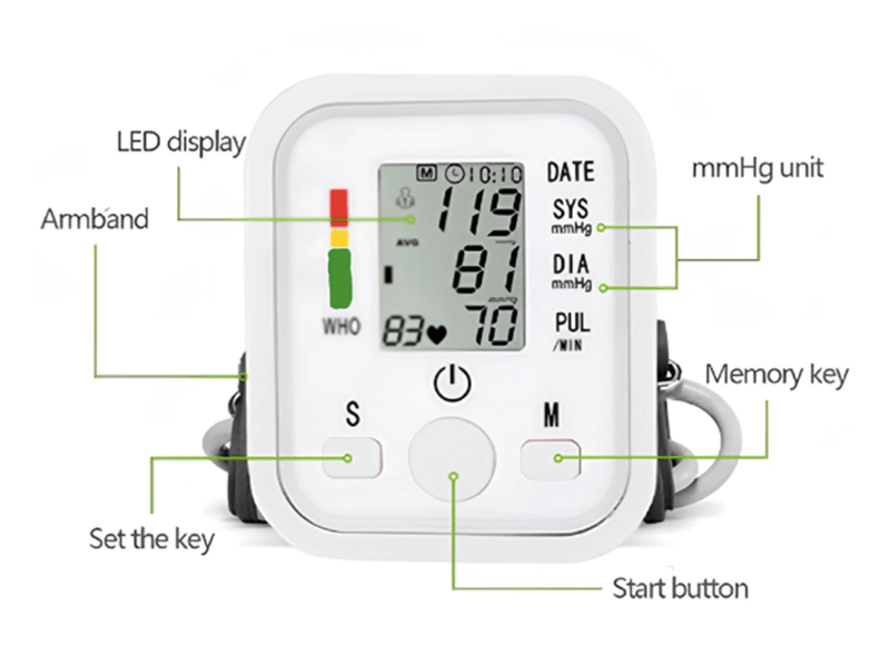 Moniteur de pression artérielle, instrument de mesure automatique de la pression artérielle domestique