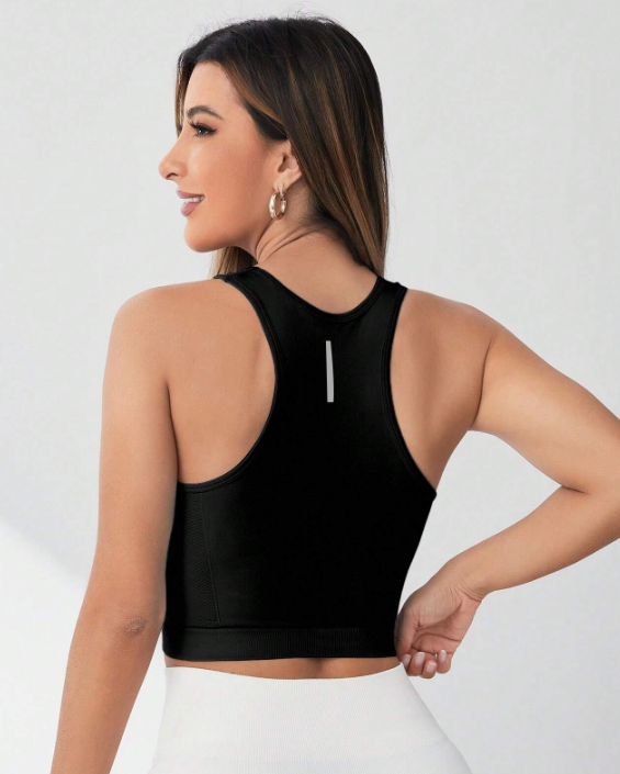 Débardeur Sport Femme – Noir, Respirant & Confort Fit