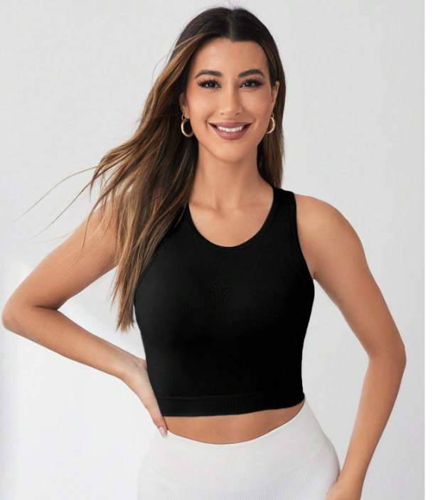 Débardeur Sport Femme – Noir, Respirant & Confort Fit