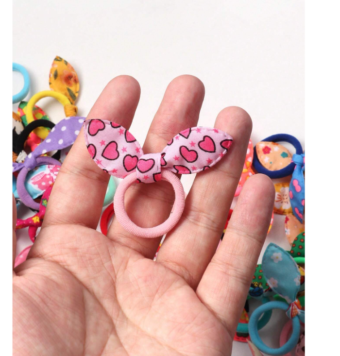 Bandeau à oreilles de lapin pour femmes, chouchous de serviette - 20 pcs