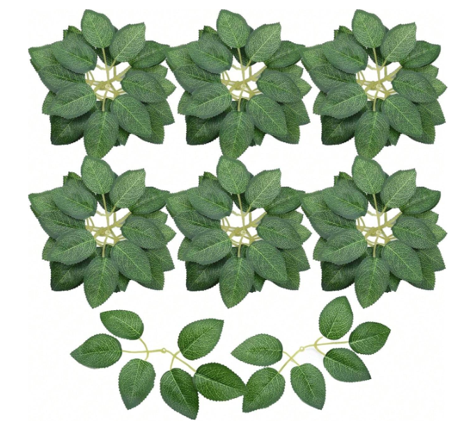Lot de Fausses feuilles de rose vertes