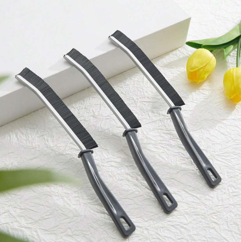 Jeu de 2 brosses de nettoyage des interstices à poils durs - Nettoyant polyvalent pour les joints et les interstices des carrelages de salle de bain, parfait pour les magasins et l'usage domestique