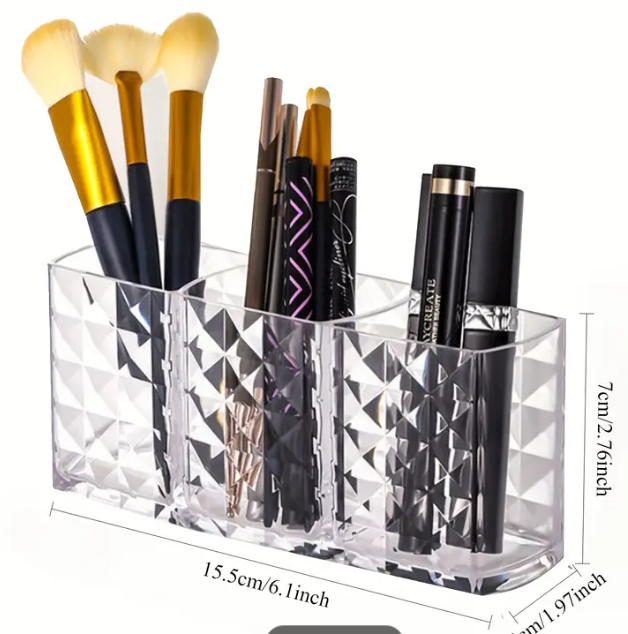 Boîte de rangement de Cosmétique en acrylique transparent pour crayons à sourcils et pinceaux