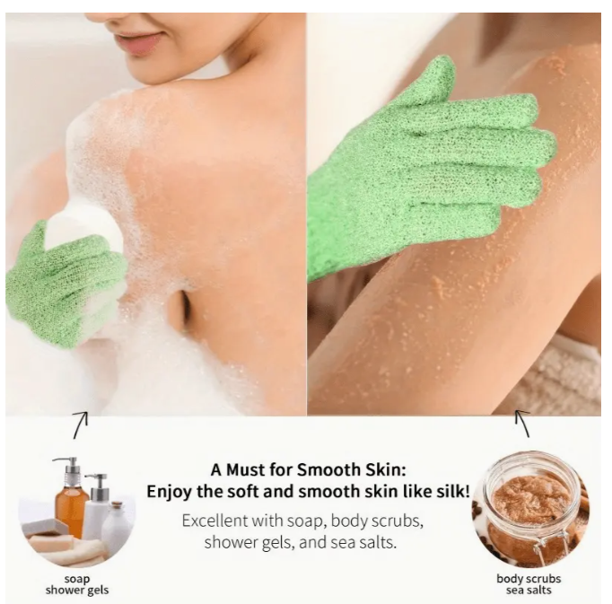 Lot de 4 Gants Exfoliants - Qualité Spa