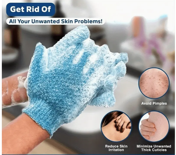 Lot de 4 Gants Exfoliants - Qualité Spa