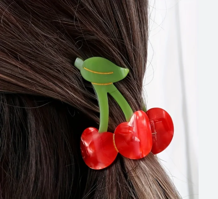 Petite griffe de cheveux pour dames, vinaigre, cerise rouge, fraise