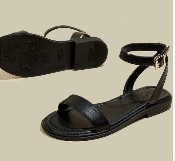 Sandales plates à bride pour femmes, avec bout ouvert. Chaussures de plage à semelle souple pour l'été pointure 40