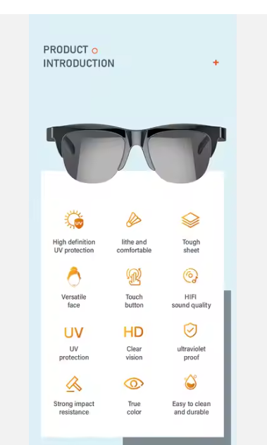 Lunettes F06 F07 F08 Sans Fil BT5.3 Lunettes De Soleil Casque TWS Écouteur Smart Lunettes De Soleil Casque avec micro