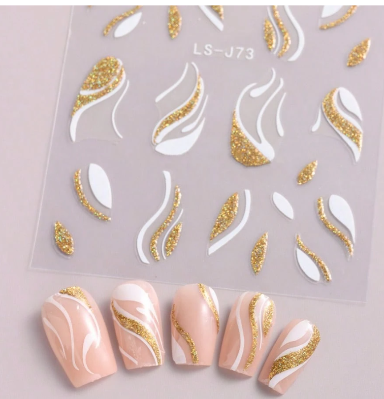 Autocollants ligne française pour nail art DIY