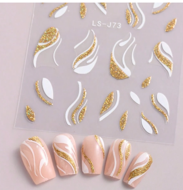 Autocollants ligne française pour nail art DIY