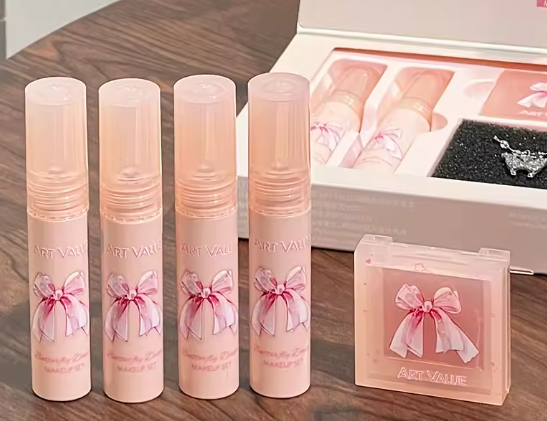 Set maquillage papillon – Fard à joues, lèvres & collier
