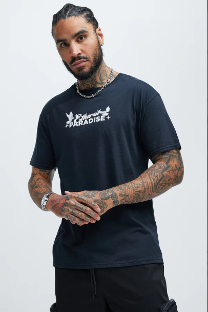 Etheral Paradise Short Sleeve Tee - Black taille L