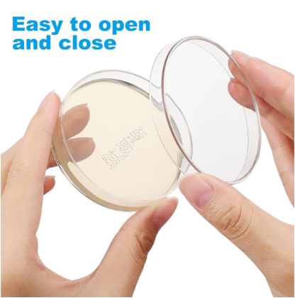 Kit de projet scientifique – 18 boîtes de Pétri avec gélose nutritive, 55 mm x 15 mm, pré-remplies – Fournitures de laboratoire pour expériences, destiné aux étudiants.