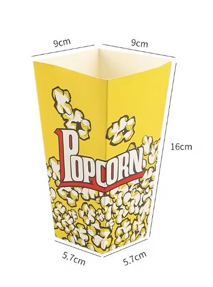 Lot de 25 boîtes de Pop-corn jetable en papier jaune