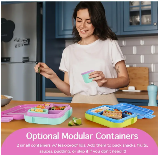 Grande Boîte à Déjeuner Modulaire – 4 Compartiments - Étanche et Portable