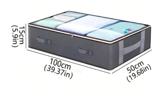 Boîtes de rangement pliables sous le lit, boîtes de rangement en tissu classique,