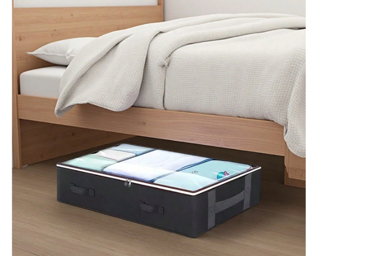 Boîtes de rangement pliables sous le lit, boîtes de rangement en tissu classique,