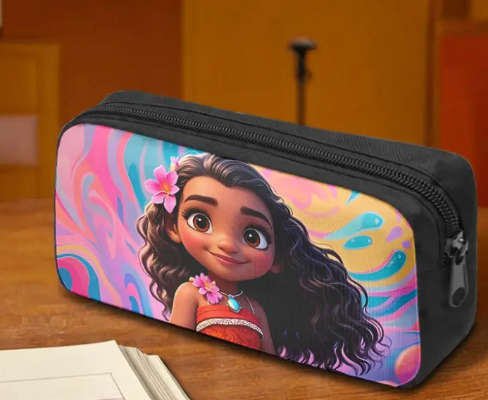 trousse écolière en tissu durable à motif Moana