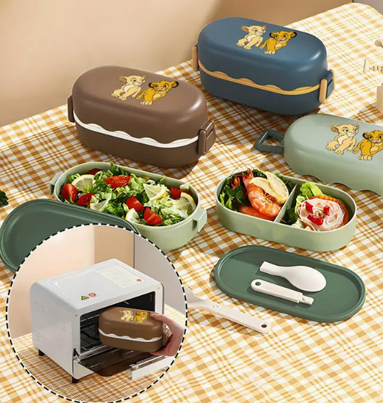 lunch box bleu motif  Le Roi Lion  - Étanche,Micro-ondes-Safe