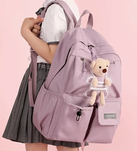 Sac à Dos Unisexe Coréen – Décontracté et Polyvalent Rose