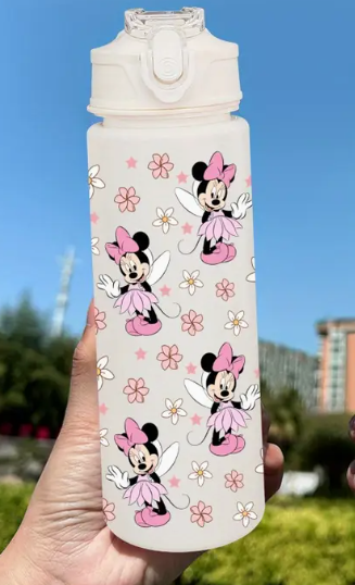 Gourde Disney Minnie Mouse – 750 ml avec Paille et Couvercle