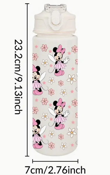 Gourde Disney Minnie Mouse – 750 ml avec Paille et Couvercle
