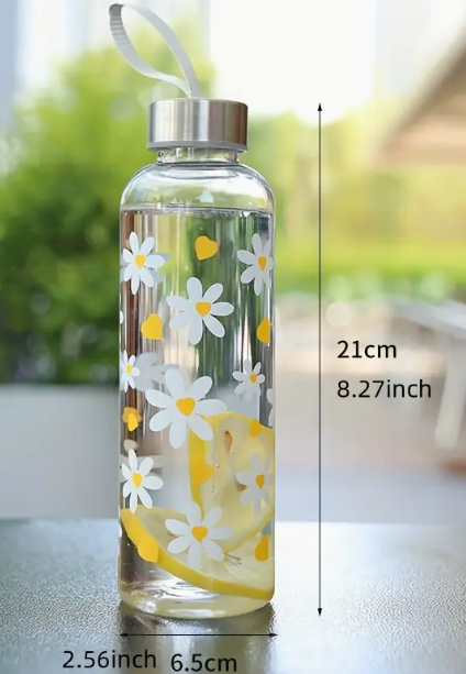 Bouteille d’Eau Fleurs – Portable et Étanche 550 ml