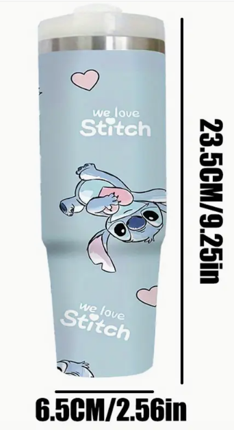 Gourde Disney Stitch – Acier Inoxydable avec Paille (Dupe Stanley )