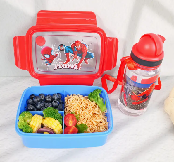 Lunbox Bento Spider-Man + Gourde - Bleu et Rouge