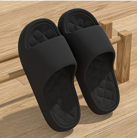 EVA sandales de couleur unie,  légères à semelle souple à motif matelassé pointure 40-41 NOIR