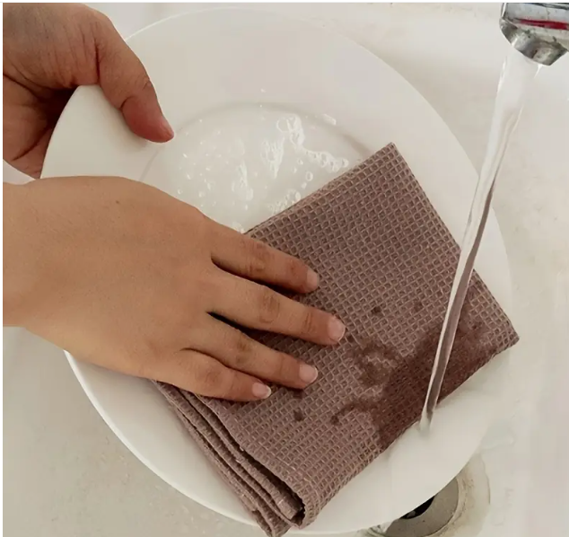 Chiffons, torchons de Nettoyage Épais et Absorbants pour Cuisine,  en Polyester Légères avec Adhérence Texturée, Couleurs Mixtes (Beige, Marron, Gris)