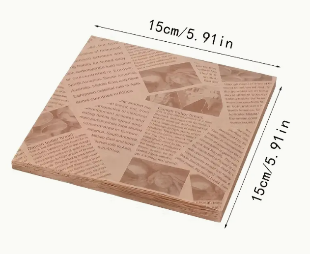Feuilles de papier sulfurisé prédécoupées , paquet de 100
